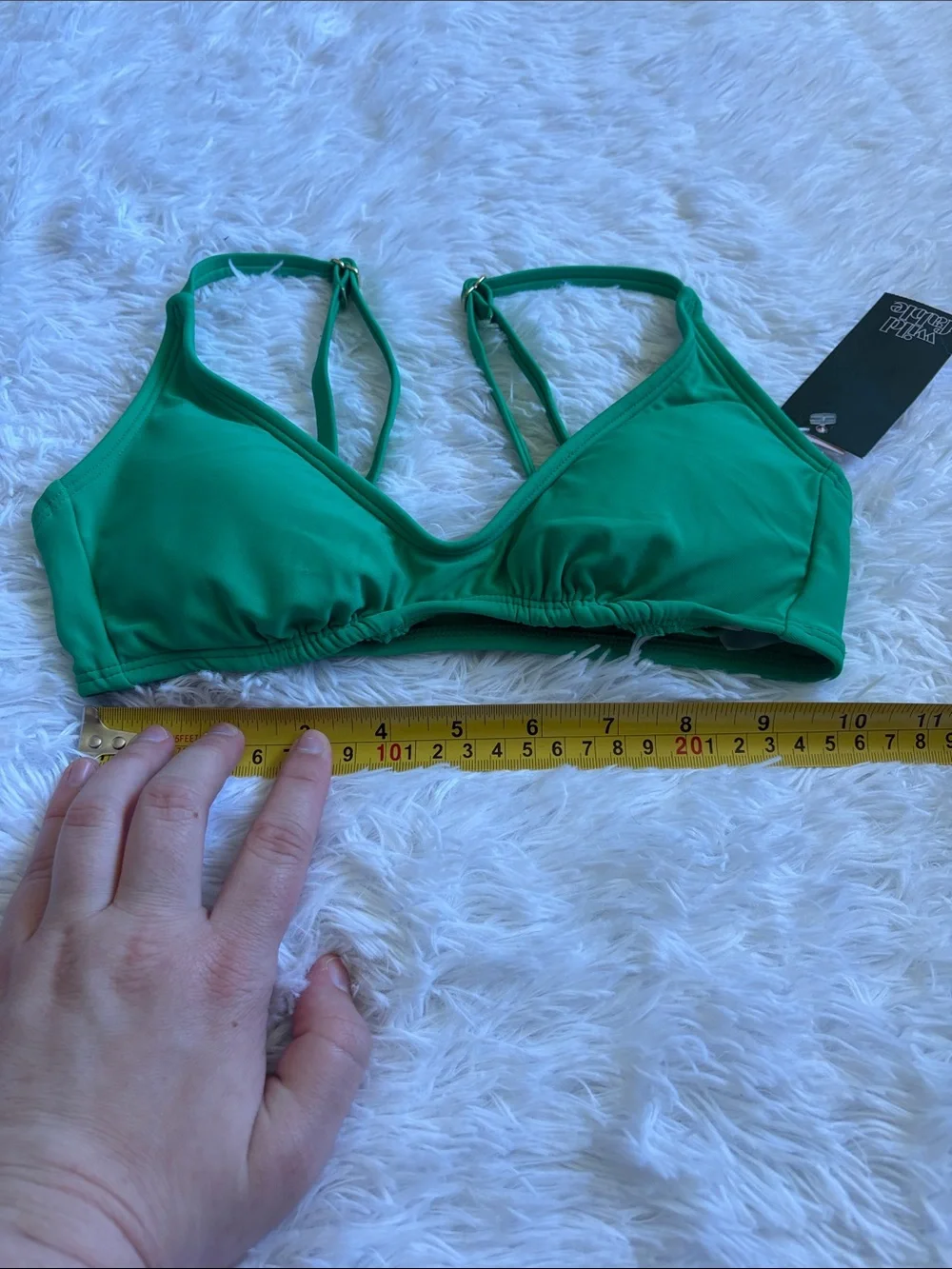 NWT Wild Fable Green Scoop Front Swim Top Size XXS